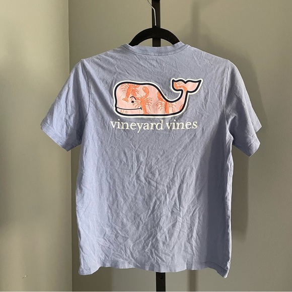 Vineyard Vines Lobster Toss Whale Fill Pocket Crew T-Shirt Size 16 Large - Picture 2 of 4